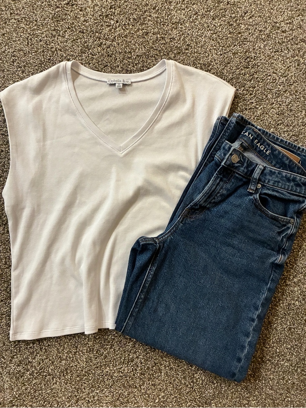Ophelia Rose White V-Neck Short Sleeve Tee